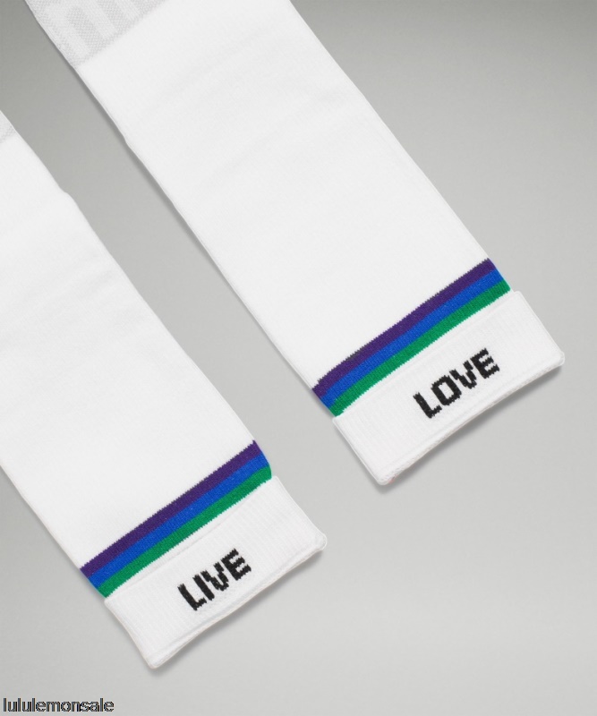 Lululemon Deutschland DELULU906 | Daily Stride Crew Sock Stripe Weiß
